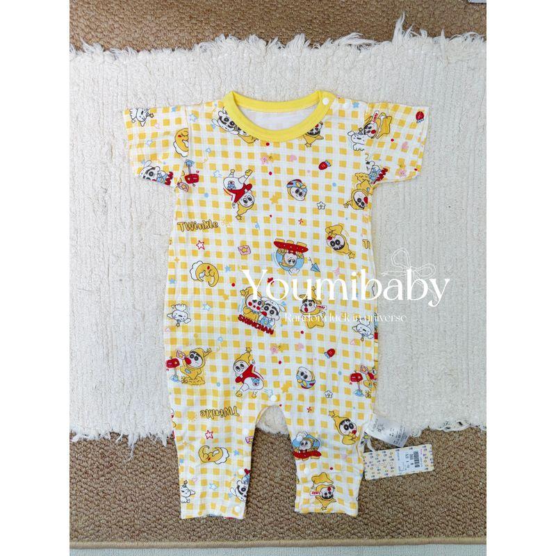 Baby and Children s Summer Cotton Short-Sleeved Long Pants Home Clothes Cute Cartoon Crayon Shin-Chan One-Piece Romper Crayon Shin-Chan 73 cm
