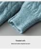 Men's 100% Pure Wool Round Neck Sweater – Autumn/Winter Thick Knit, Casual Loose Fit, Inner Cashmere Base Layer.