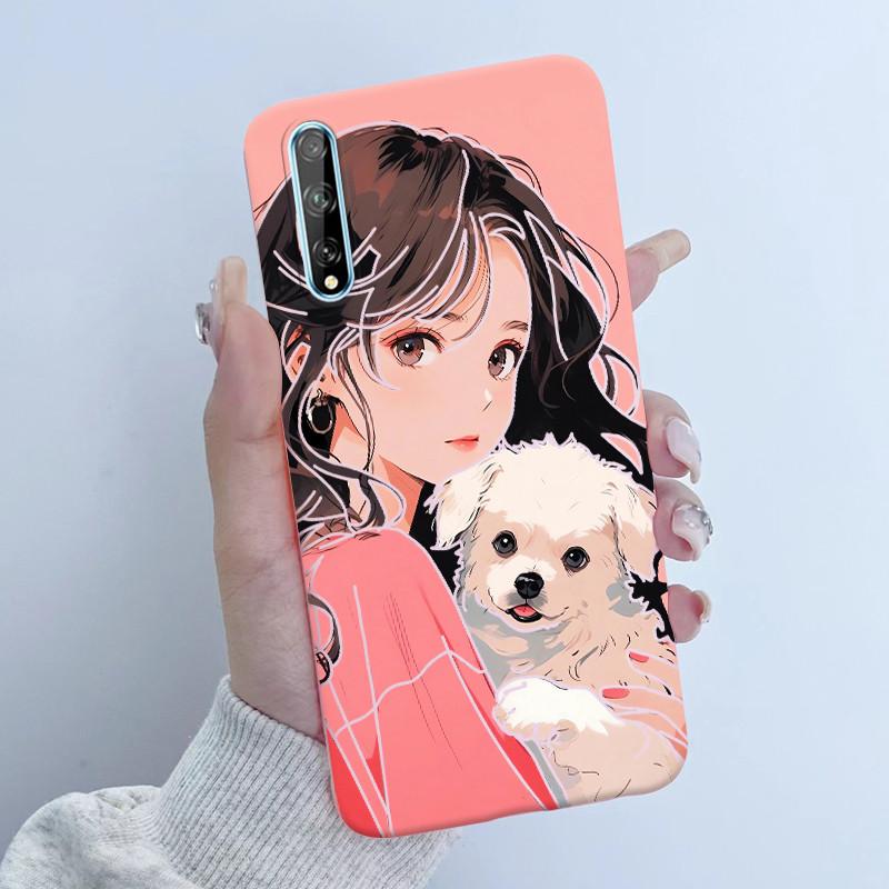 For Huawei Y8p Phone Case Flower Girl Design Soft Silicone TPU Back Housing for Huawei P Smart S Y 8p HuaweiY8p AQM-LX1 Covers