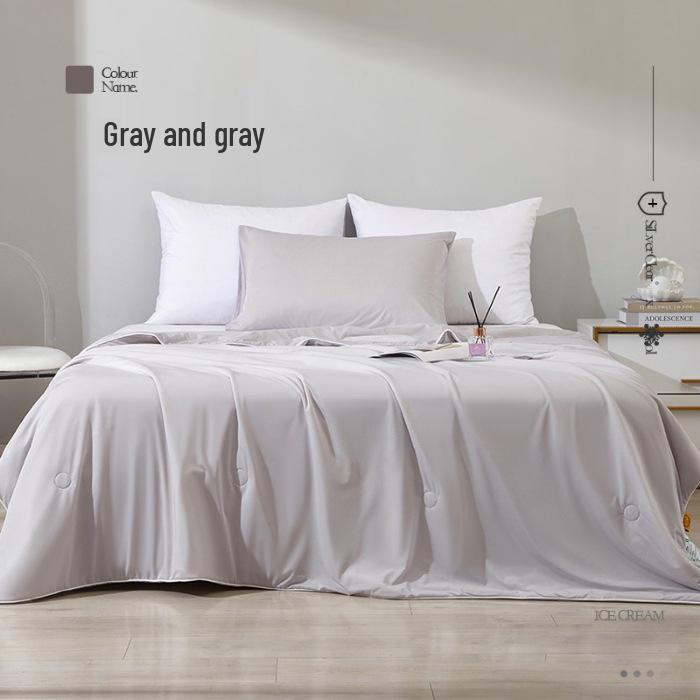Ice Silk Cooling Summer Quilt - Solid Color Air Conditioning Blanket