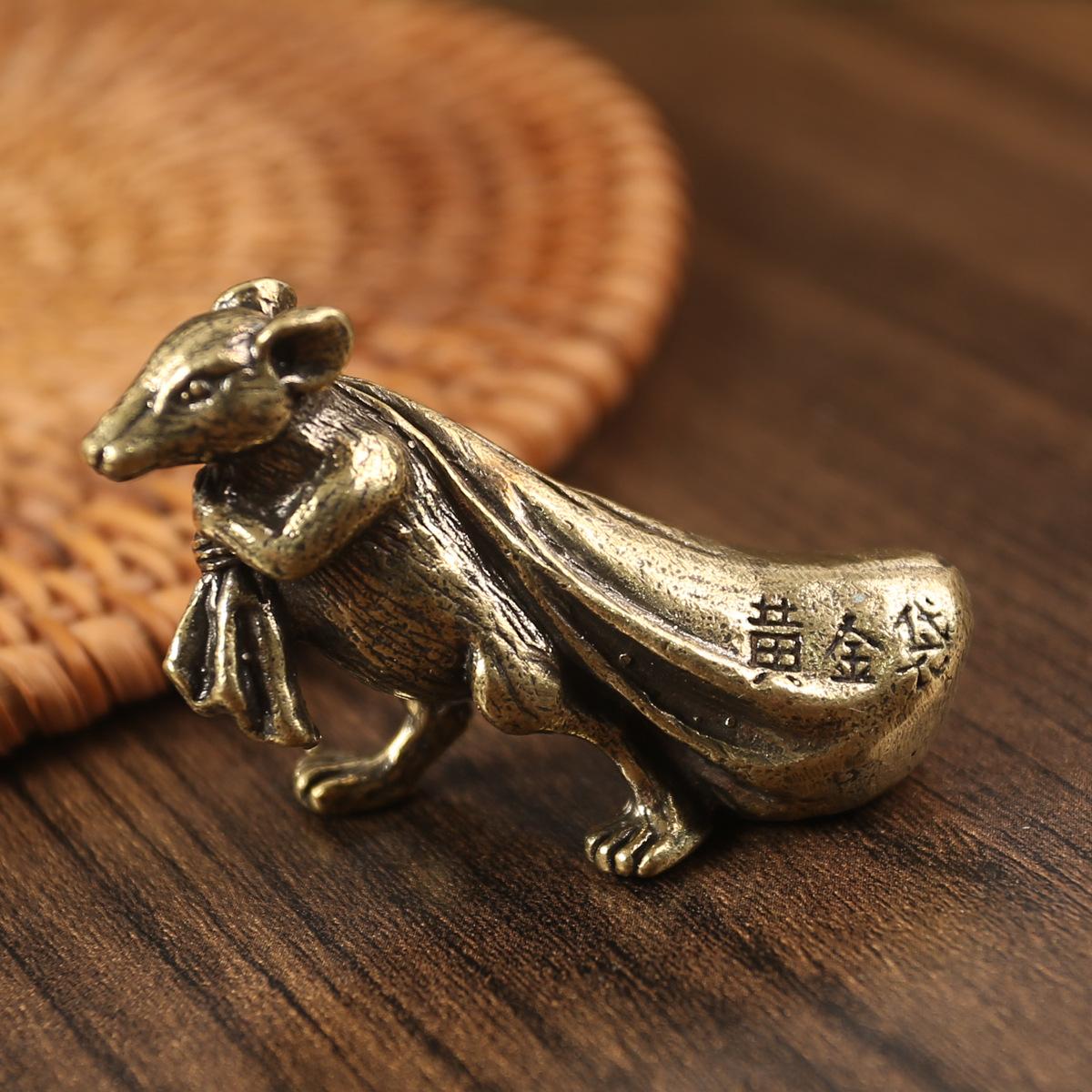 

Тан Тэн Латунь Золотой Кенгуру Орнамент Денежная Крыса Золотой Кенгуру Домашний Орнамент Зодиакальный Орнамент Крыса