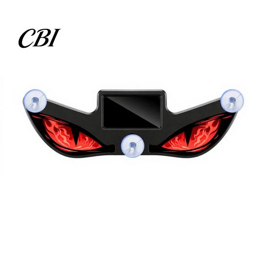 Energy Saving Car Decorations LED Warning Light with Animated Devil Eyes Shape, Solar Powered/Type-C Eye Led Accessories Charging Windshield