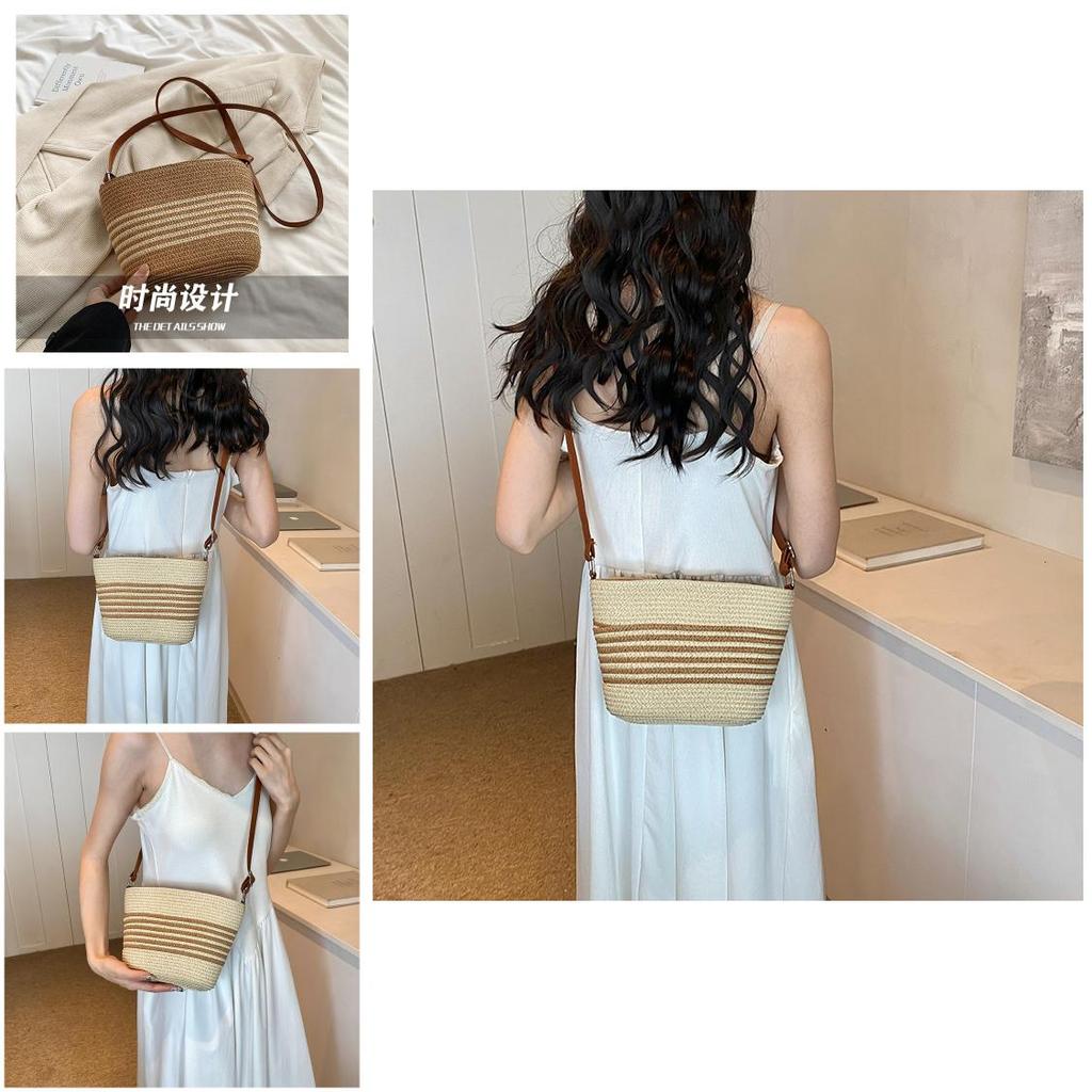 Stylish Vintage Bucket Bag For Women With Chic Casual Design And Soft Fabric Materials