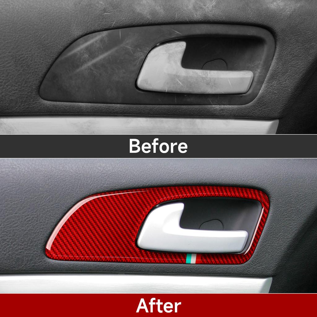 Car Stickers Inner Door Bowl Frame Decoration Carbon Fiber Interior For Alfa Romeo 159 Brera Spider Accessories