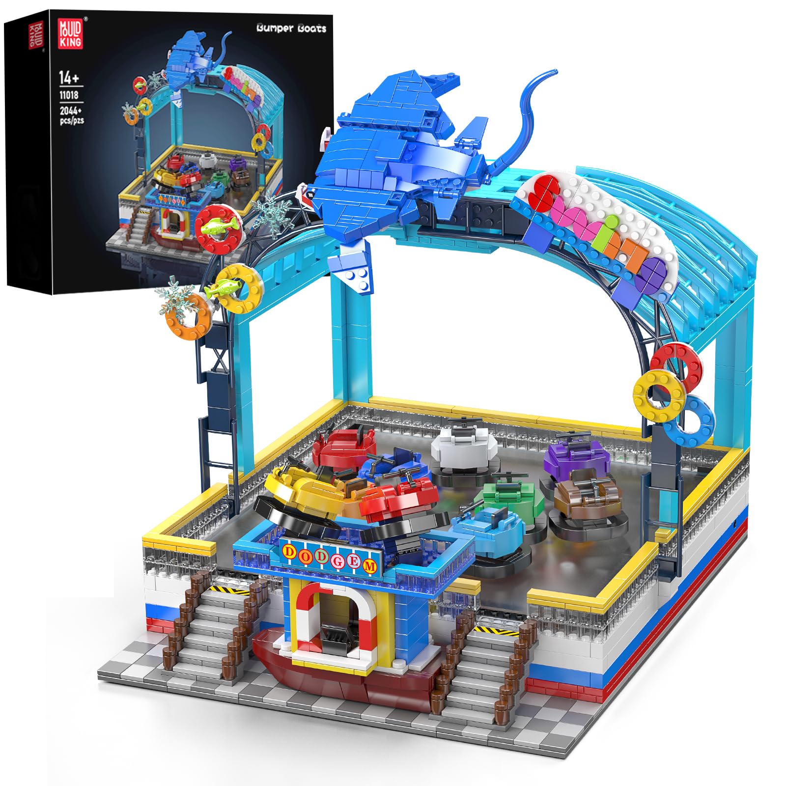 

Mould King 11018 Bumper Boat Building Blocks Set with Motor, STEM Amusement Park Model Building Kit for Boys and Girls, Educational Toy for Adults,