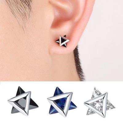 Trendy Geometric Triangle Zircon Stud Earrings Unisex Fashion Cool Jewelry