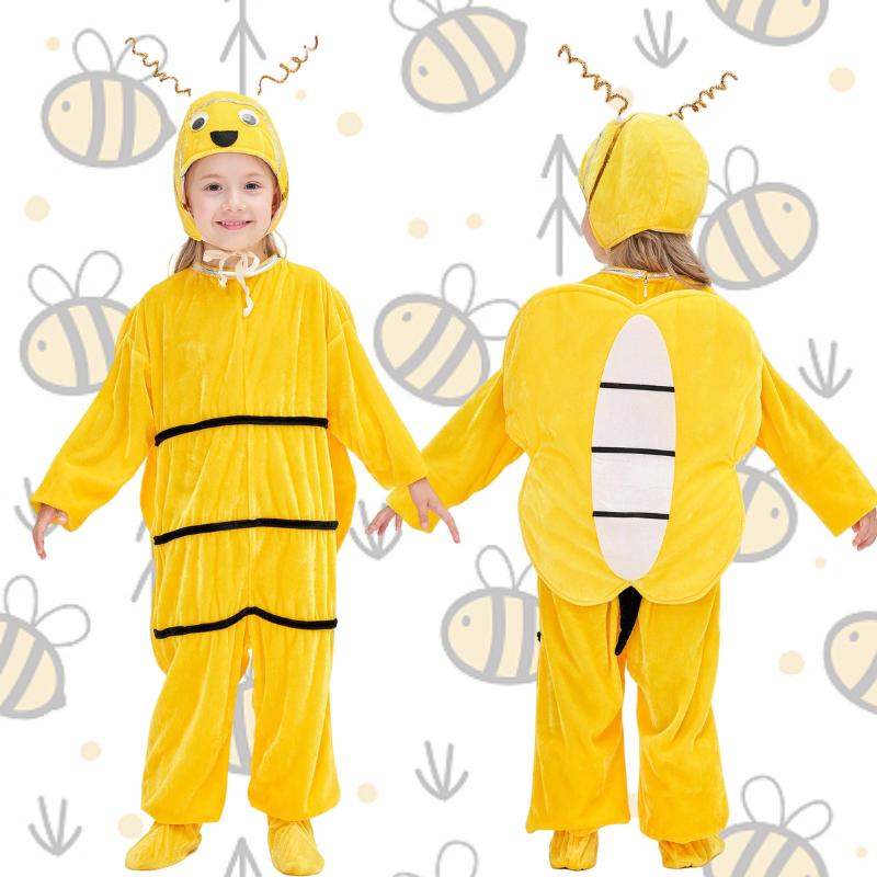 Bee Children Cosplay Jumpsuit Tight Animals Halloween Party Stage Outfit Perform