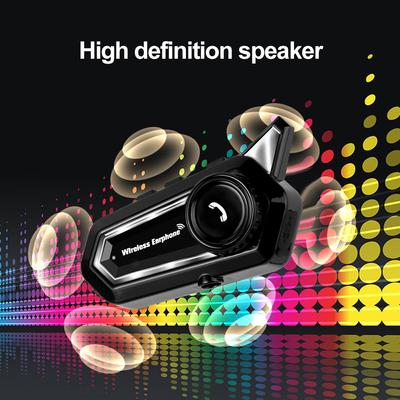 1200mAh Casco de Motocicleta Auricular Bluetooth Impermeable Asistente de Voz Auricular Moto Manos Libres Auricular Inalámbrico