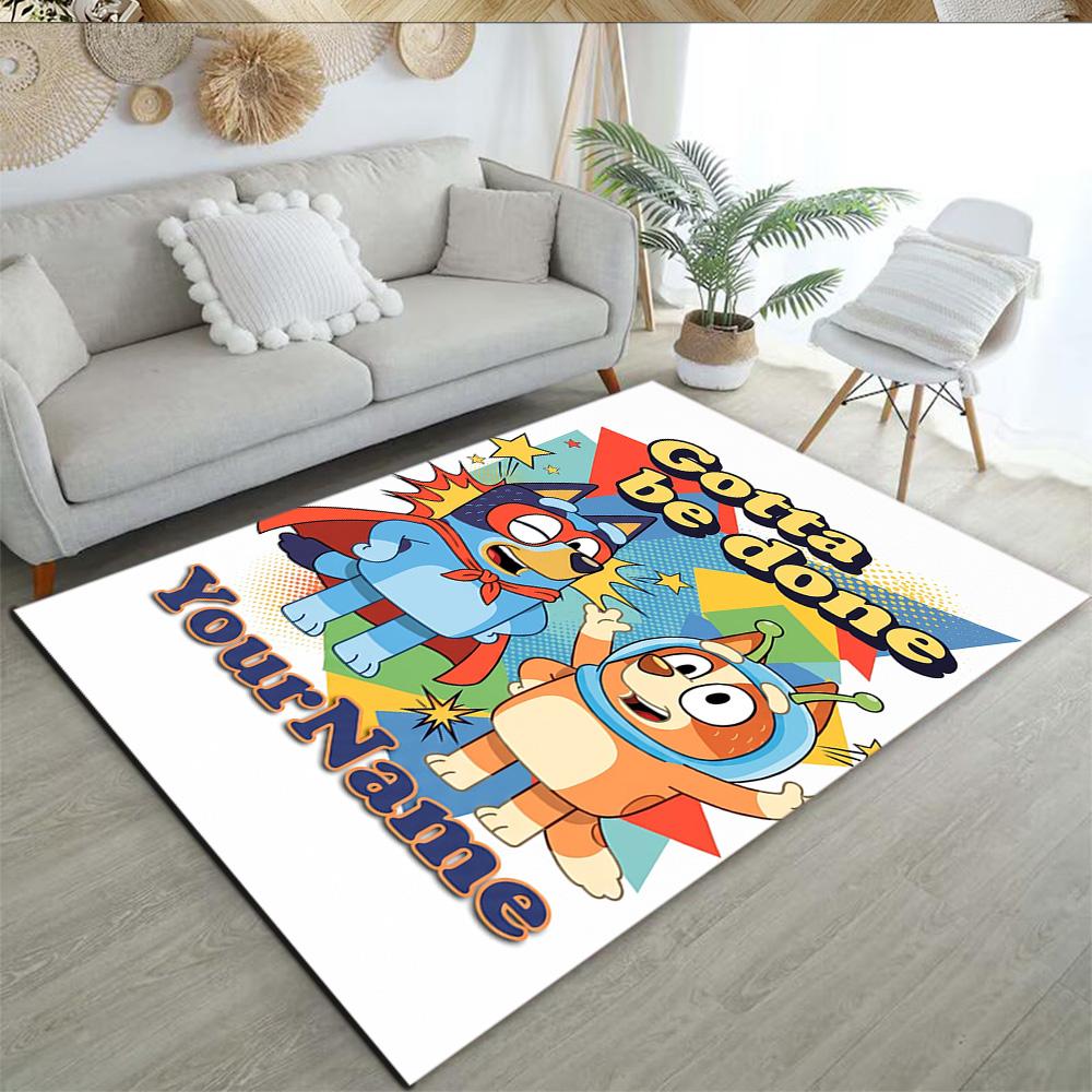 Bluey 153 Customize Your Name Floor Rug Office Rug Perfect for Entryway Bedrooms Kitchen Outdoor Antislip Carpet Office home decor
