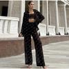 Summer Female 2 Piece-Set Trousers Casual See-Through Holiday Cardigan and High Waist Women's Pants Outfits Tracksuit 2026