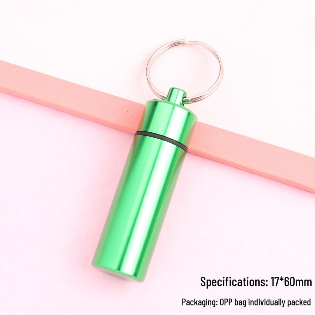 Portable Aluminum Pill Case with Keychain & Sealed Earplugs - Outdoor Survival Gear Pendant