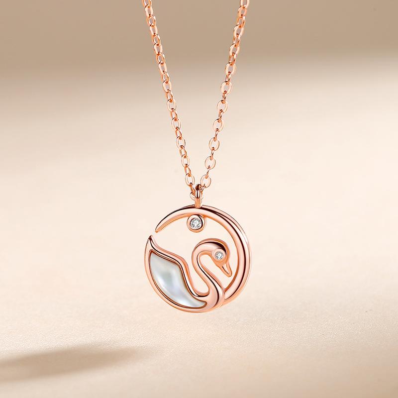 

Танциз S925 стерлингового серебра Роскошное индивидуальное ожерелье с подвеской женское классическое ожерелье прилива розового золота