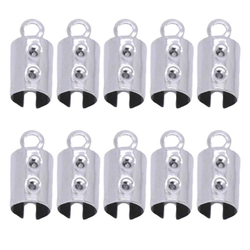 Jewelry Clamps Stainless Steel Rope Clip Crimp Beads Ends Caps Fastener Craft Supplies For Necklace Bracelet Making