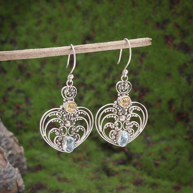Retro Ethnic Style Red Zircon Earrings for Women, Elegant Earrings Accessories