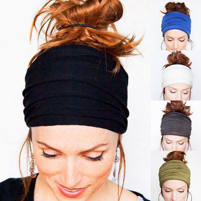 Trenings 1 stk Stretch Nytt hodebånd Kvinner Yoga Hårtilbehør Turban Bred Elastisk Løping Casual Pannebånd Jente Myk Ensfarget Unik