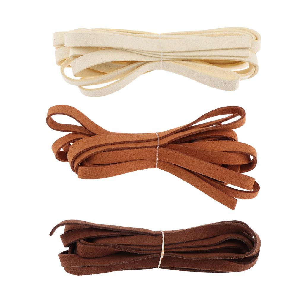 Cordón de Cuero Suave Cuerda de Gamuza Hilo para Trenzar Cordones Manualidades Joyería DIY