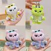 Plush Cat Keychain With Flower Shirt And Sunglasses Design For Cute Gift And Bag Decoration