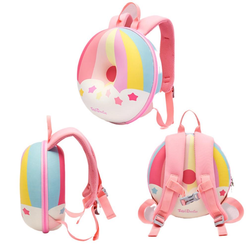 Kawaii Backpack Cartoon Children's Schoolbag Cute Rainbow Doughnut Kindergarten Leisure Backpack Boys and Girls 1-3 5-6 Years