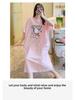 Women's Plus Size Summer Cartoon Nightdress – Lightweight, Round Neck, Short Sleeves, Mid-Length