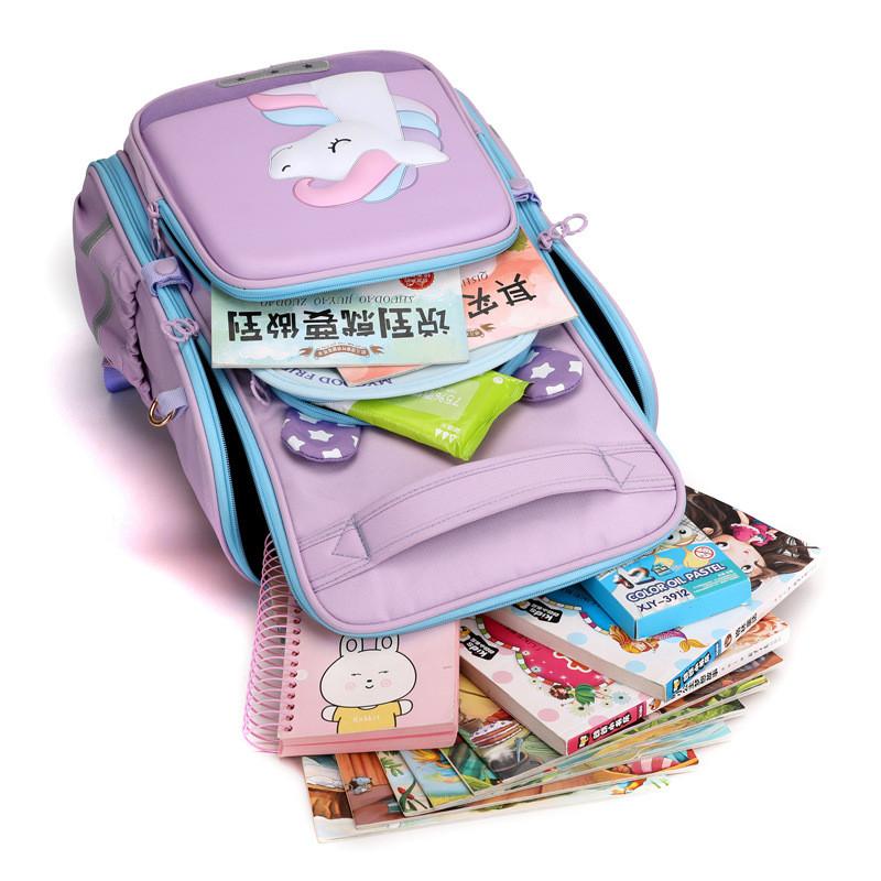 Breathable Durable Oxford Cloth School Backpack For Children With Fun Animal Patterns