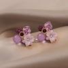 Süße kleine weiße Blume Ohrstecker für Damen Runde Strasssteine Ohrringe Trendiger Süßer Schmuck Geschenk