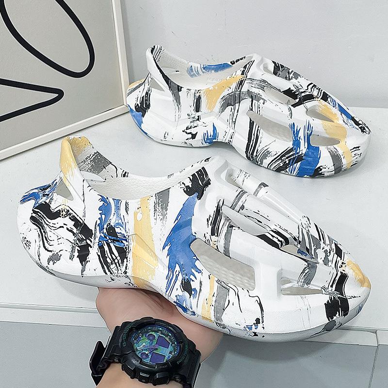 

Coconut hole shoes men s summer wear cool slippers non-slip beach sports casual thick-soled non-slip bag head sandals 45 білий