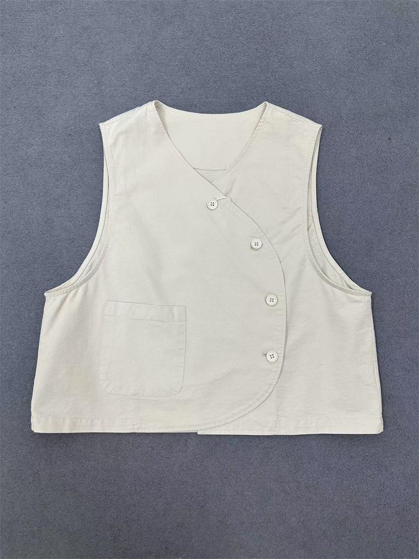 

Johnature Весна Женские Повседневные Японские Нерегулярные Безрукавные Простые Женские Пальто One Size бежевый