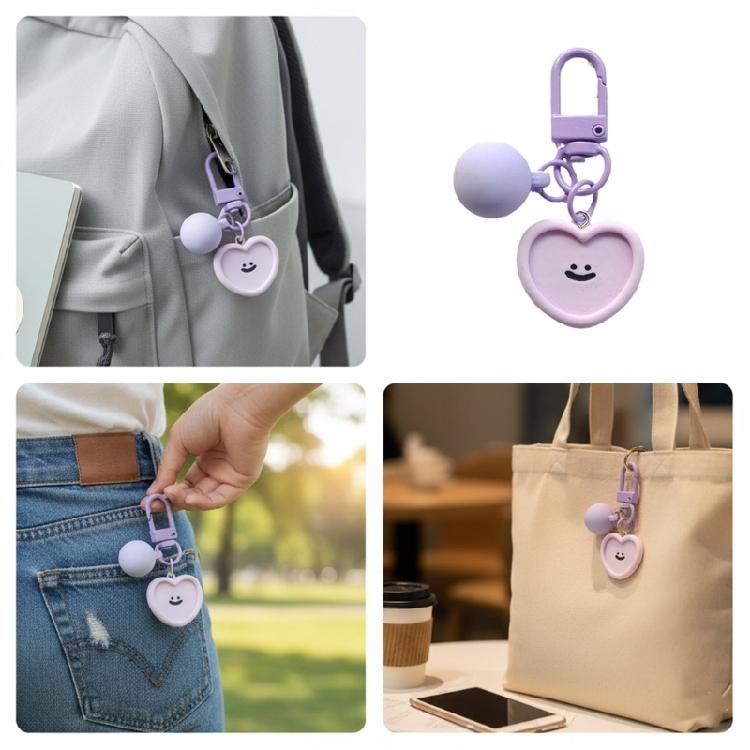Creative Resin Keychain Decoration Smiling Flower Cloud Heart Bead Bag Pendant Handcrafted Keyring Accessory