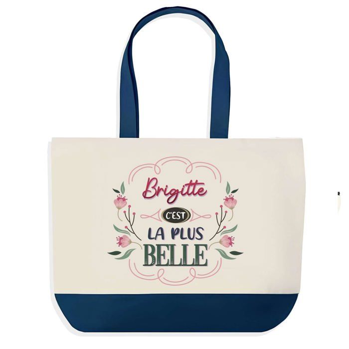 Sac shopping - PLANETEE - Brigitte la plus belle - Bleu - Coton - 40 x 45 cm