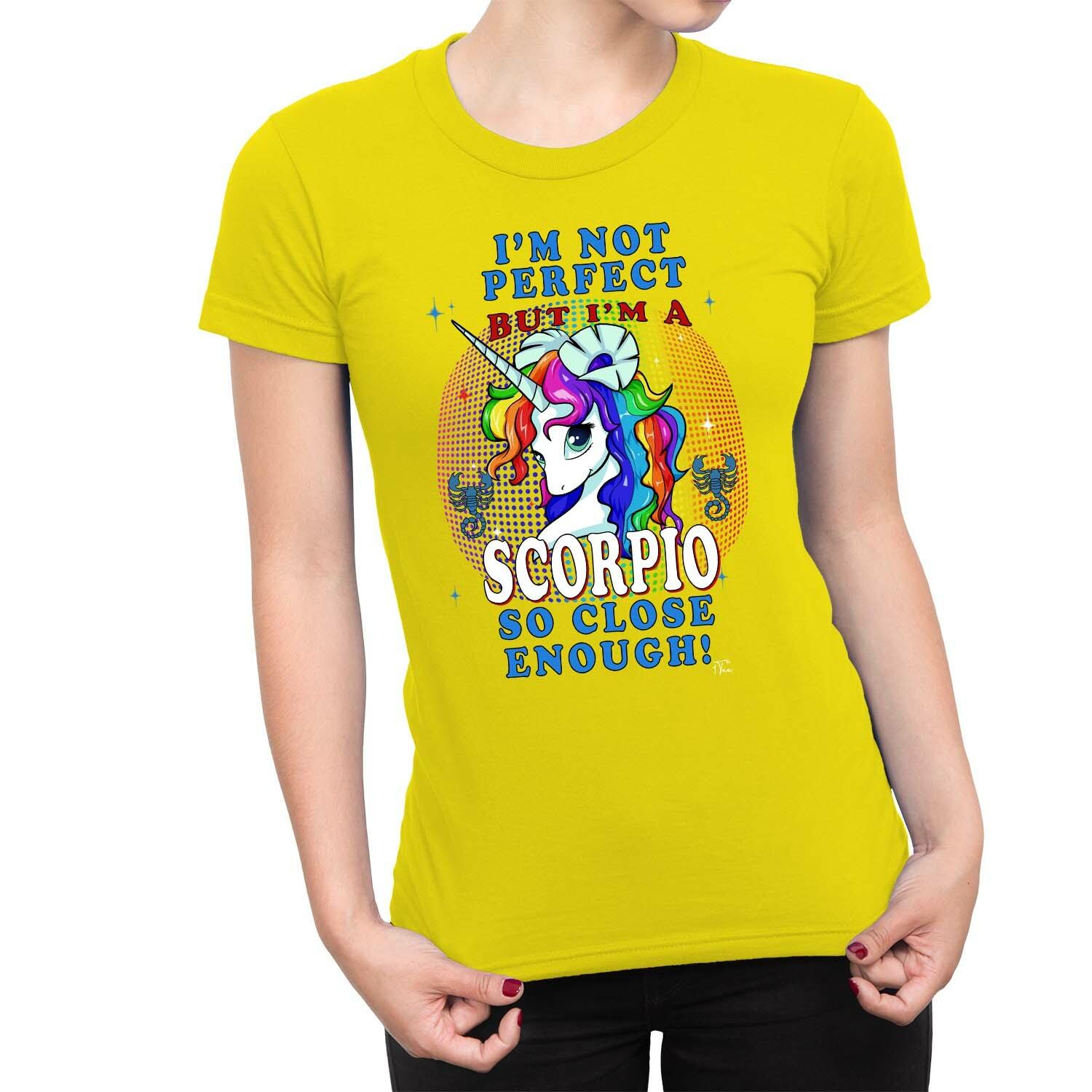1Tee Womens I m Not Perfect But I m Scorpio Unicorn Zodiac T-Shirt S