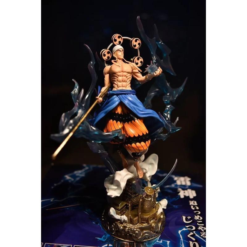 Enel Generic Thunder God Light Up Double Sculpt Anime Action Figure Statue Desktop Decoration For Anime Fans For Kids Adults Children's Birthday Gift