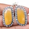 Tiger's Eye Gemstone Handmade Silver Jewelry Earrings 1.5''