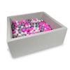 Dry Pool 110x110x40cm Light Gray with 600 Balls: Pink, Pearl, Gray