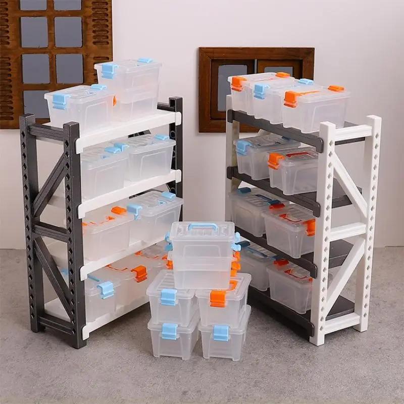 5Pcs Dollhouse Mini Storage Box Clear Toolbox Model Dollhouse Home Home Decoration Dolls House Micro Scene Decor Props