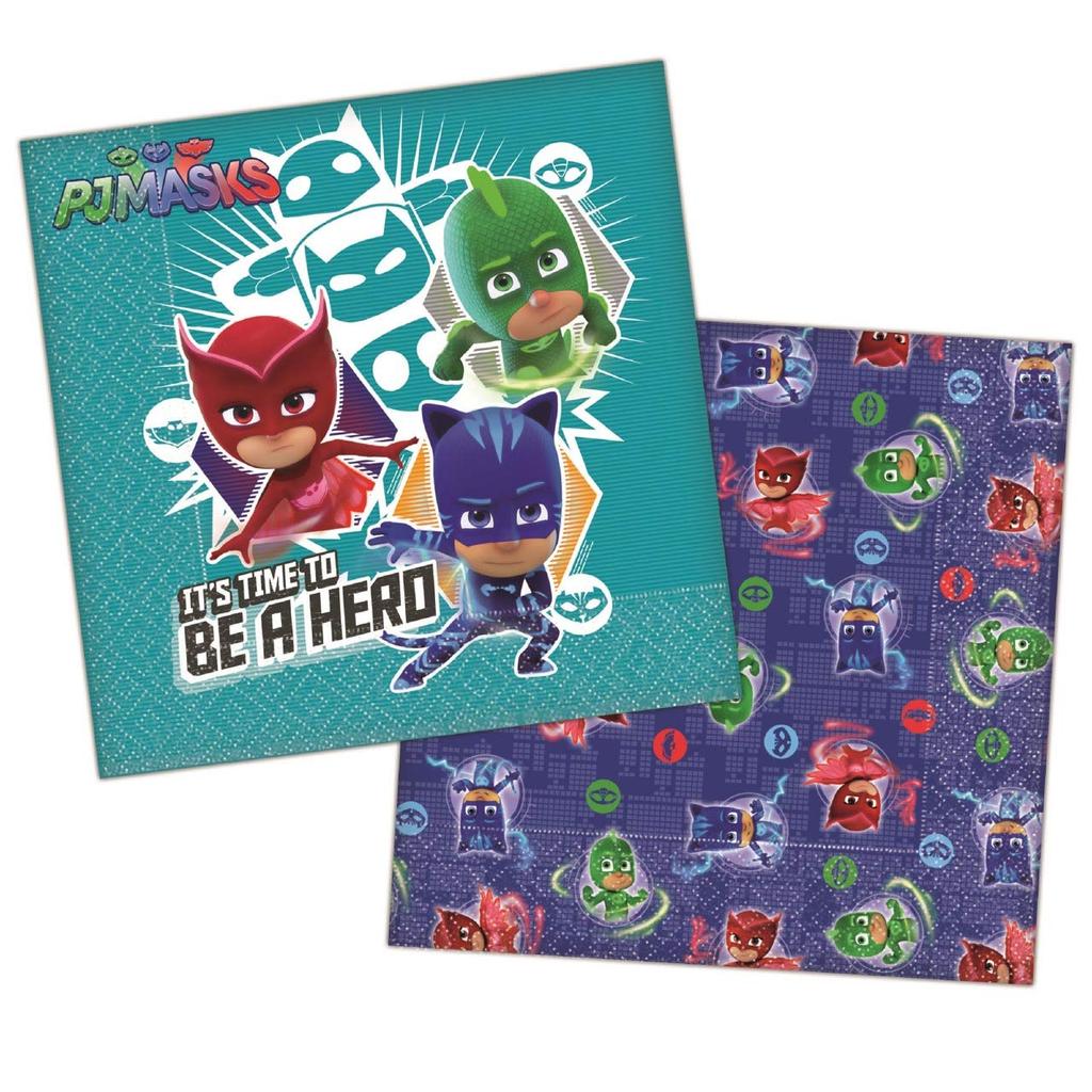 PJ Masks It´s Time To Be A Hero Paper Disposable Napkins (Pack of 16)
