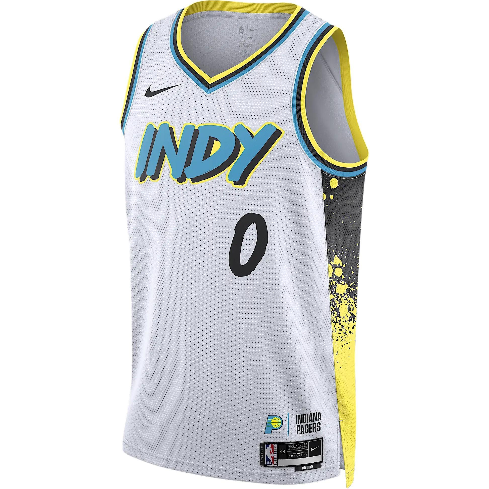 Nike Dri-FIT NBA Indiana Pacers 2024/25 City Edition NBA Swingman Jersey Tyrese Haliburton Men s FQ4344-101 XL