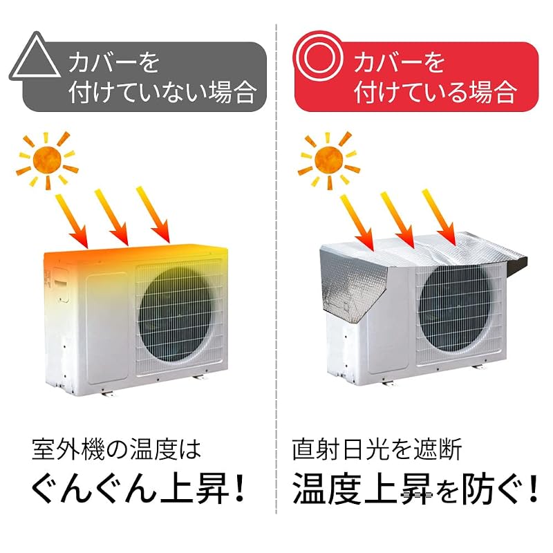 mitas Air Conditioner Outdoor Unit Cover with Magnet [Domestic Manufacturer] [Genuine Product] Sunshade Silver Heat Shielding Cover Aluminum Outdoor