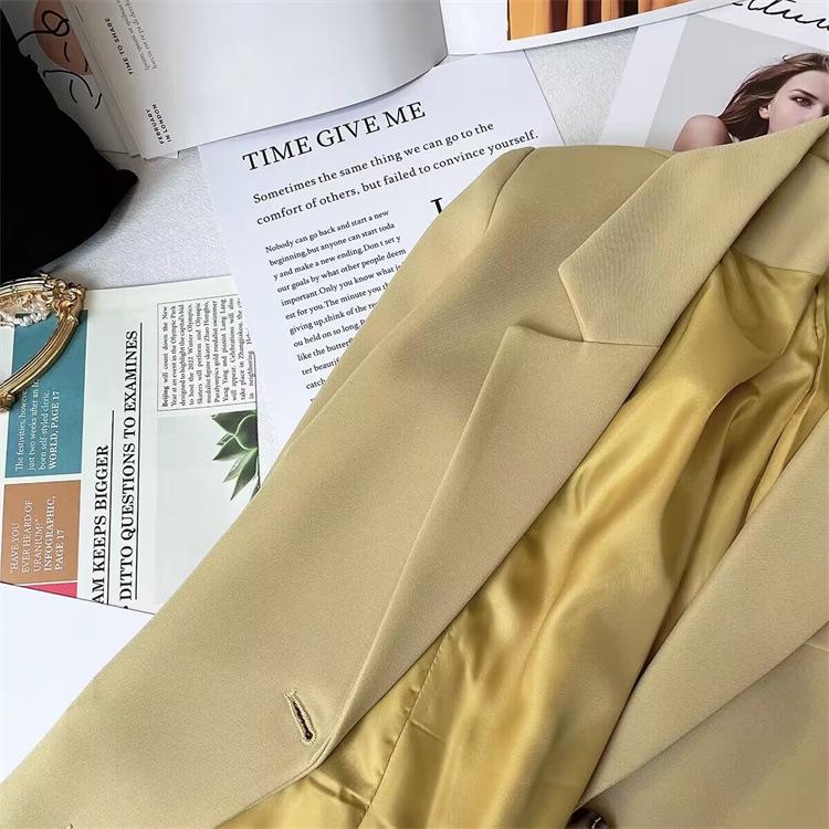 Blazer Petite Feminino Azul Chic 2025: Casaco Casual Estilo Coreano para Primavera e Outono