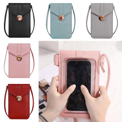 Touch Screen Cell Phone Purse Smartphone Wallet PU Leather Shoulder Strap Handbag Fashion Mobile Wallet