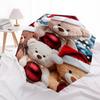 1pc Christmas Teddy Bears with Santa Hats, Festive Gift for Fans, Travelers, Everyday Use, Auto Open Close Umbrella with Foldable Design and 8-Iron Fr