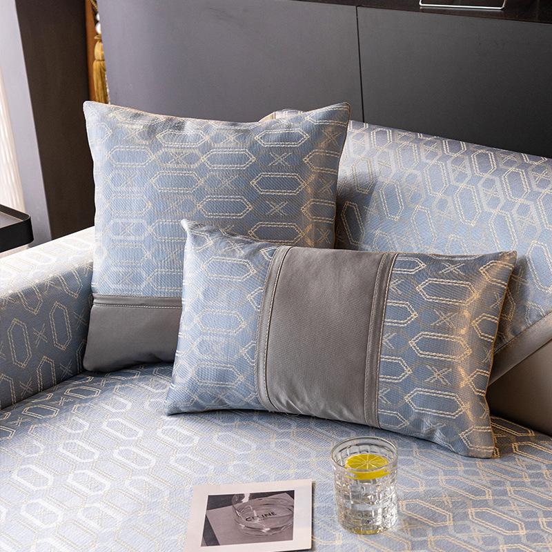 Summer Ice Shreds Sofa Cover Modern Anti Slip Seat Cushion Simple Durable Dustproof I Shape Slipcover Furniture Mat