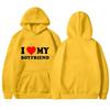 I LOVE MY GIRLFRIEND I Love My Boyfriend Love Casual Loose Pullover Hooded Sweater