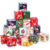 Creative 24 Day Christmas Advent Calendar Paper Box Set Festival Candy Holders Gift Wrapping Supplies Home Office Decoration