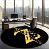Zelda (1) Round Office Rug Decorative Floor Rug for Office Bedroom Living Room and Home Space