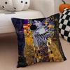 K-Klimt Kunst Meisterwerk Kissenbezug Überwurf Kissenbezug Versteckter Knopf Langlebiges Polyester Stuhlkissen