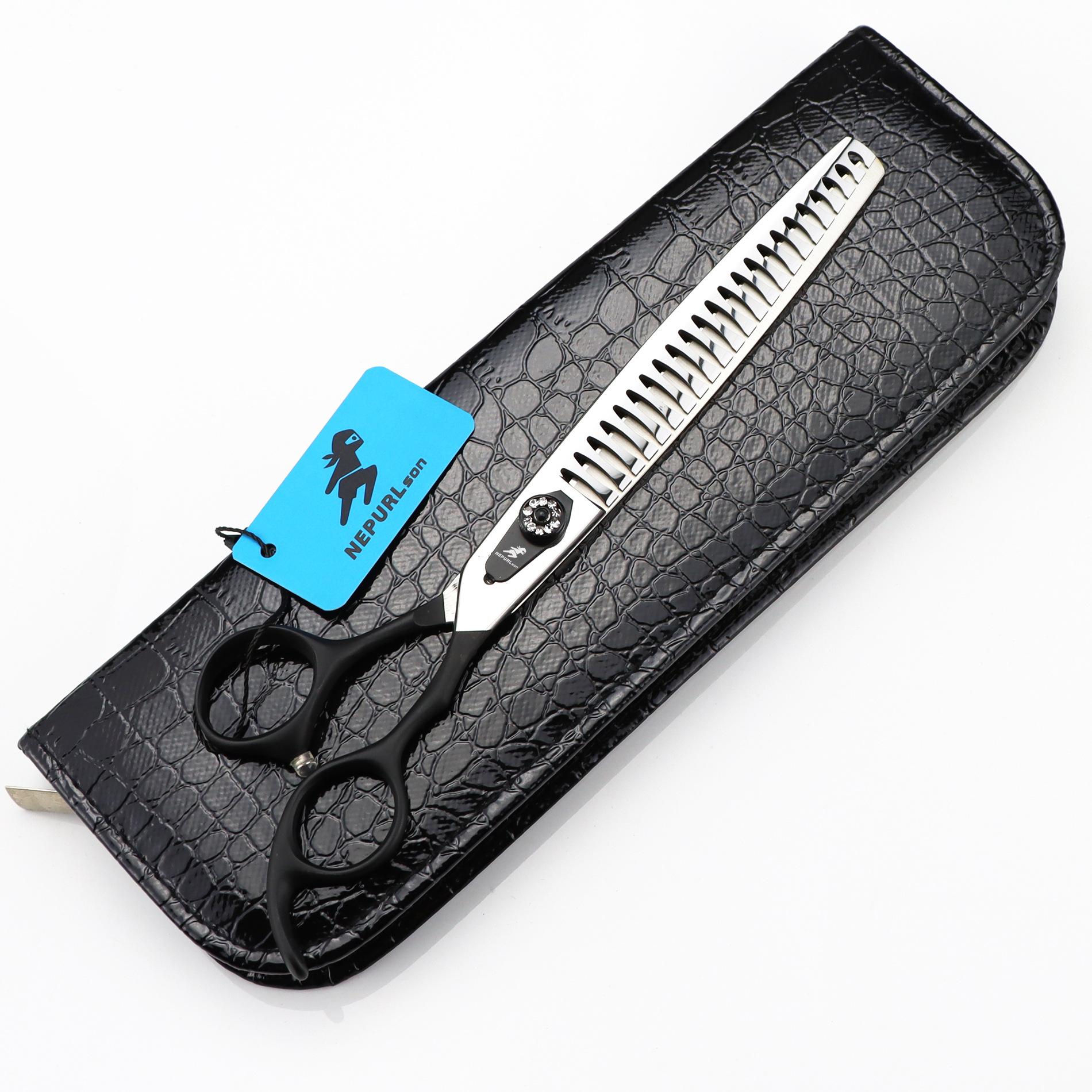 8.0 inch, high-grade gemstones, black handle, pet grooming scissors, tooth scissors, pet trimming scissors, thin scissors. Black handle