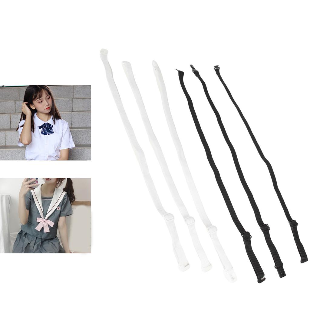 Adjustable 1cm Width Bow Tie Black/White Elastic Band For Men Women Teens Elegant Black Elastic Straps for Bow Tie