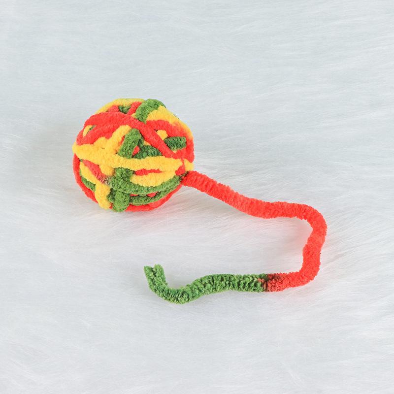 Interactive Sphynx Cat Bell Wool Ball Toy Multicolored Pet Toys for Cats Chinchilla Ragdoll Kitten Garfield mascotas Accessories