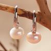 Natural Pearl Stud Earrings S925 Sterling Silver Inlaid Fashion Sense Xiaohongshu
