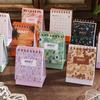 Mini 2027 Desk Calendar Floral Pattern Standing Calendar New Mini Calendar  Home Office